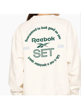 Women's SET active /Reebok Off-white Green SET Graphic Sweatshirt S